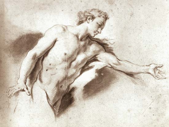Nude study (pencil) von François Boucher
