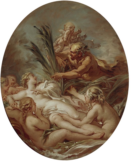 Pan und Nymphe Syrinx von François Boucher