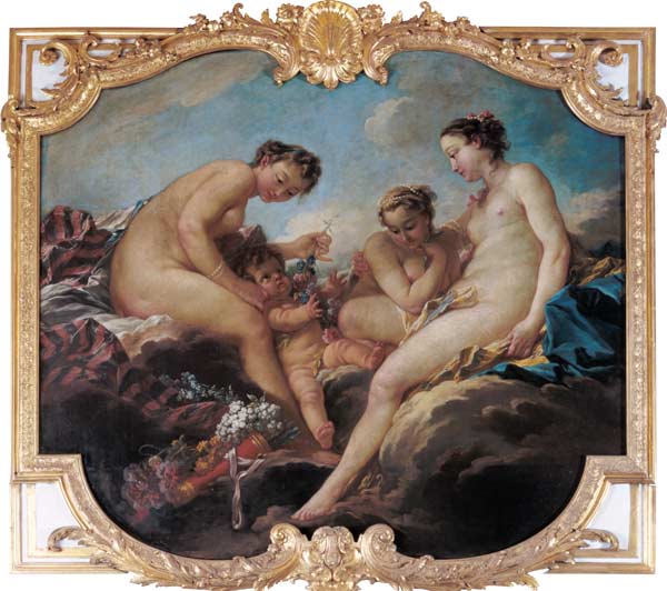 The Three Graces, decorative panel from the Bedroom of the Princess of Rohan von François Boucher