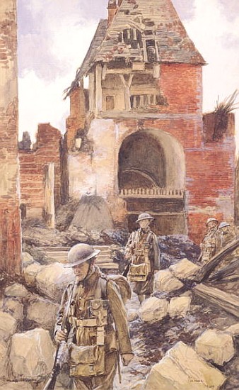 British Soldiers in the Ruins of Peronne von François Flameng