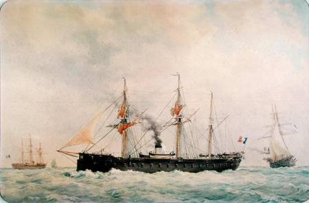 The French Battleship, 'La Gloire' von Francois Geoffroy Roux