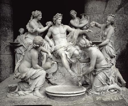 Apollo Tended by the Nymphs, intended for the Grotto of Thetis executed with the assistance of Thoma 1666-75