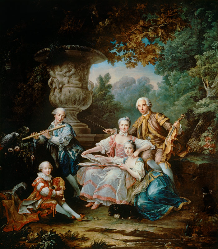 Louis du Bouchet (1645-1716) Marquis de Sourches and his Family von François-Hubert Drouais