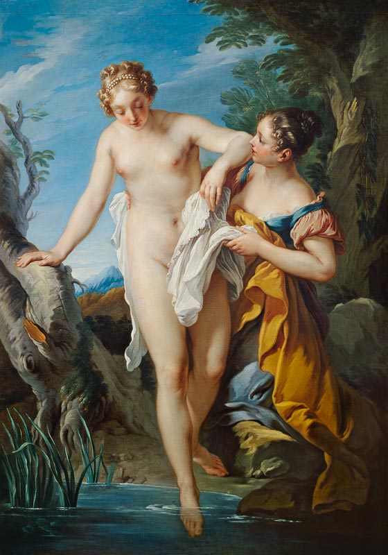The Bather and her Maid von François Lemoyne