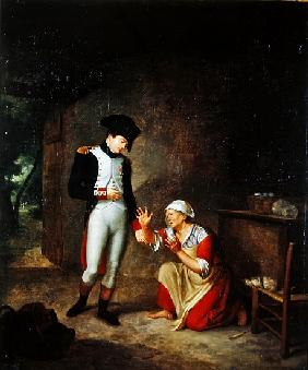 Napoleon visits a peasant in the outskirts of Brienne, 4th August