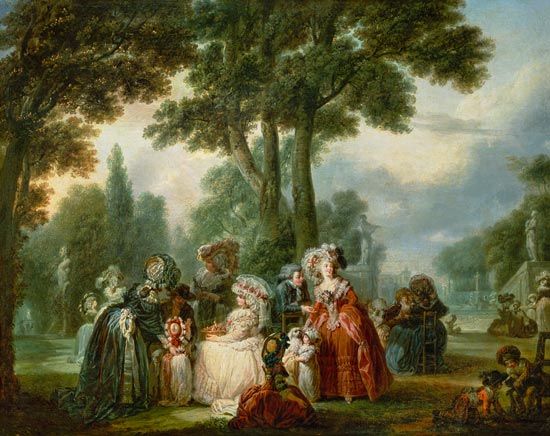 A Meeting in the Park von Francois Louis Joseph Watteau