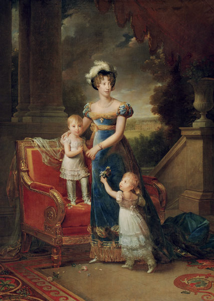 Duchesse de Berry mit Kinder Louise Marie Thérèse d'Artois und Henri d'Artois von François Pascal Simon Gérard