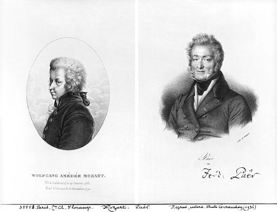 Wolfgang Amedeus Mozart (1756-91) and Ferdinando Paer (1771-1839) von Francois Seraphin Delpech