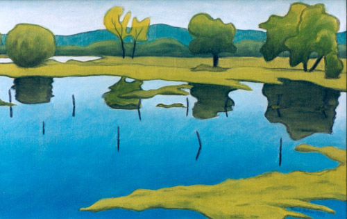 Landschaft Blau und Grün von Frank Hahn