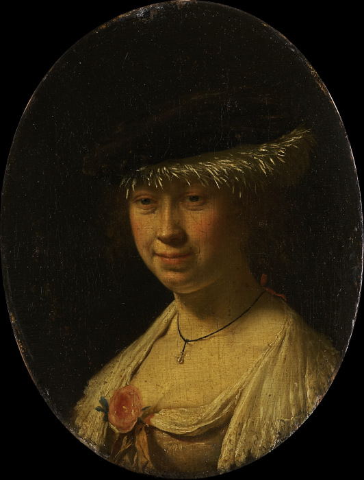 Bildnis einer Frau mit Barett von Frans van Mieris d. Ä.