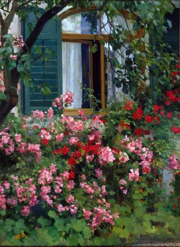 Am Blumenfenster von Franz Grassel