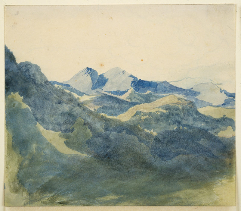 Landschaft mit blauen Bergen von Franz Horny
