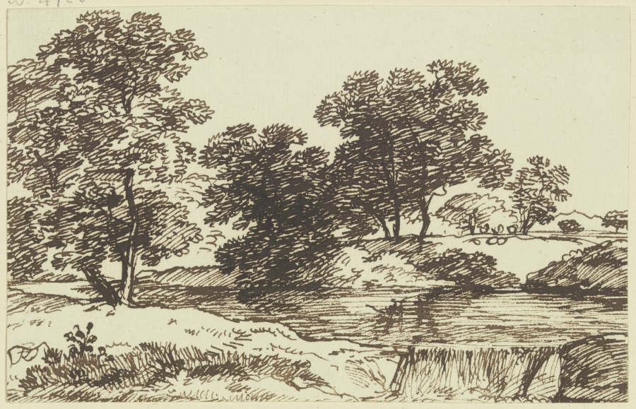 Baumgruppe an einem Gewässer von Franz Innocenz Josef Kobell