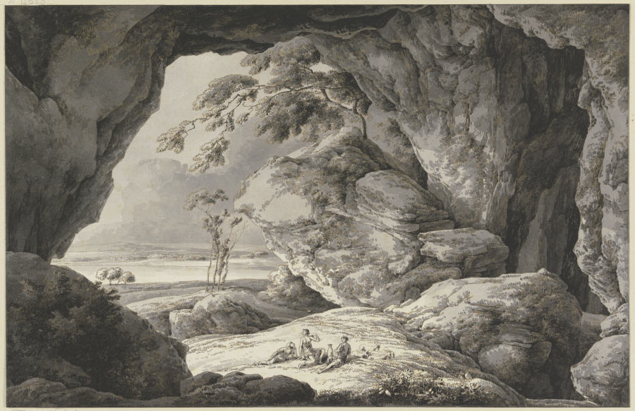 Felshöhle mit lagernden Figuren von Franz Innocenz Josef Kobell
