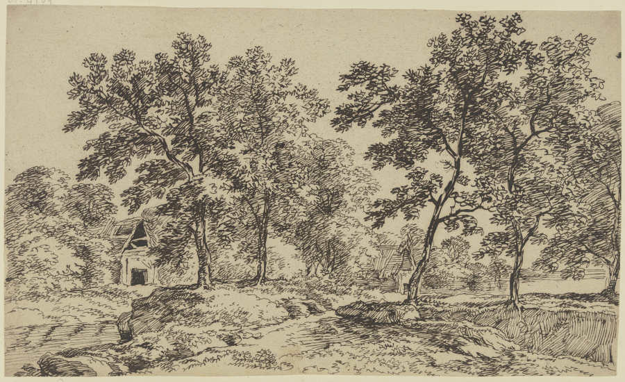 Hütten zwischen Bäumen von Franz Innocenz Josef Kobell