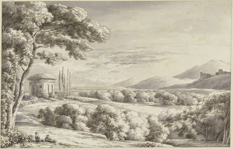 Landschaft mit antikem Rundturm von Franz Innocenz Josef Kobell