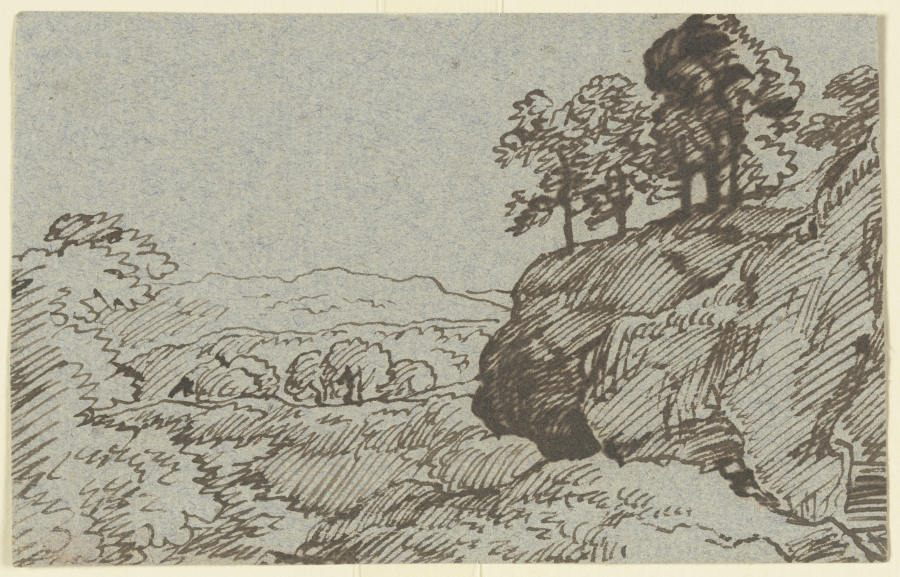 Landschaft mit baumbestandenem Felssporn von Franz Innocenz Josef Kobell