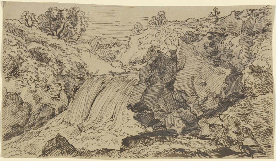 Landschaft mit Wasserfall von Franz Innocenz Josef Kobell