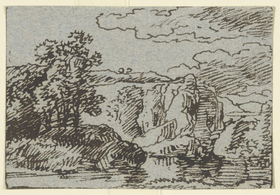 Uferlandschaft mit Felssporn von Franz Innocenz Josef Kobell