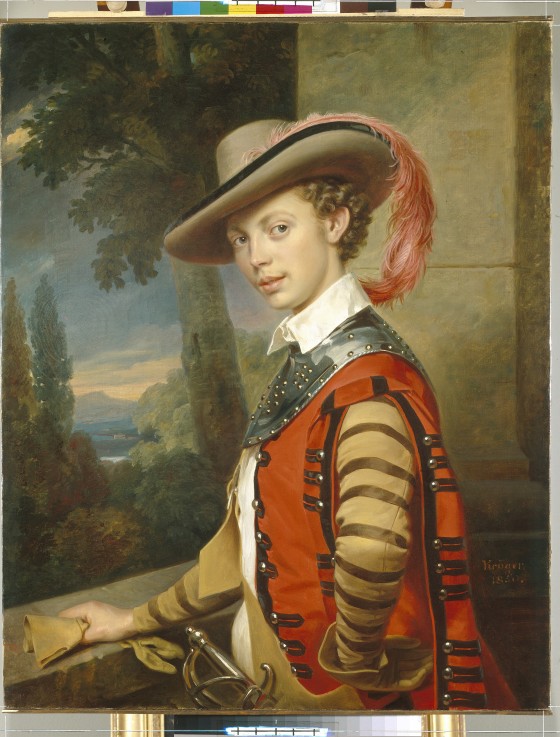 Porträt des Fürsten Nikolai Saltykow im Maskenkostüm von Franz Krüger