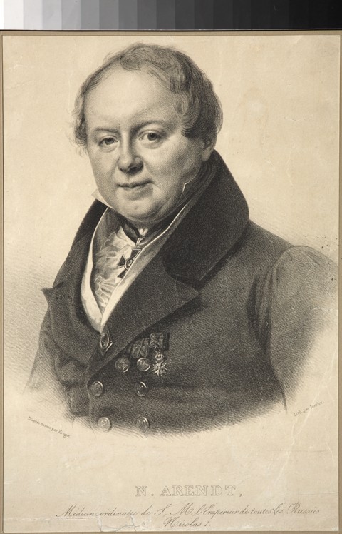 Porträt des kaiserlichen Leibarztes Nikolaus Martin Arendt (1785-1859) von Franz Krüger