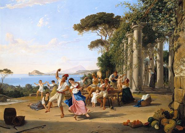 Italienisches Volksleben bei Pozzuoli. um 1823