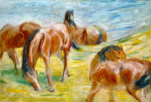 Grasende Pferde von Franz Marc