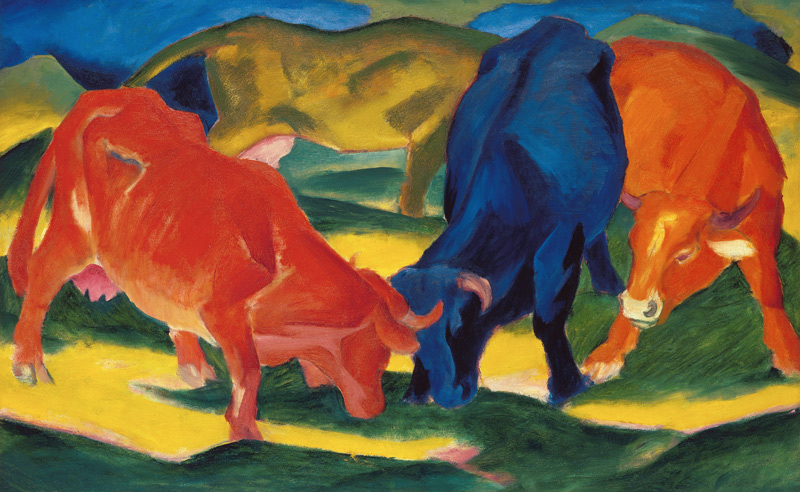 Kämpfende Kühe von Franz Marc