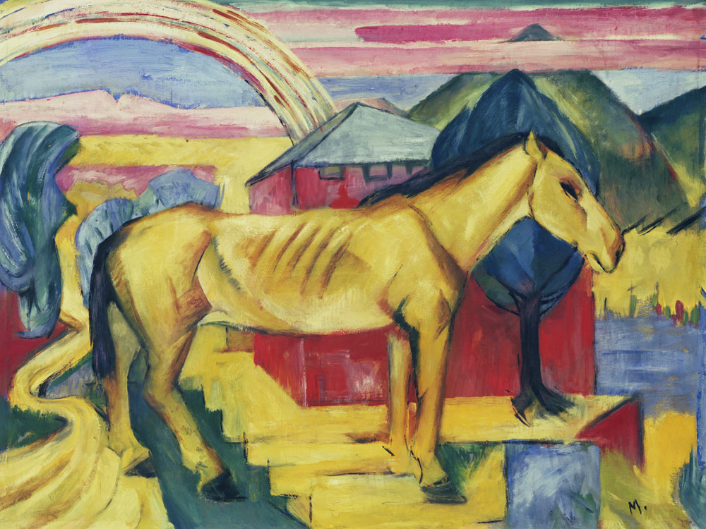 Langes gelbes Pferd von Franz Marc
