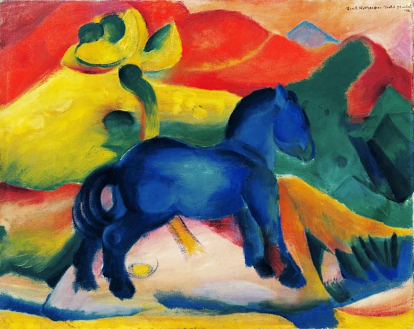Blaues Pferdchen, Kinderbild von Franz Marc