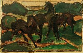 Pferde auf der Weide I 1910