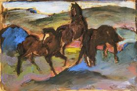 Pferde auf der Weide II. (Drei Pferde) 1910