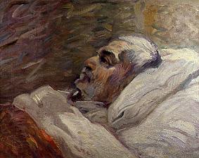 Der Vater des Künstlers auf dem Krankenbett (II.) von Franz Marc