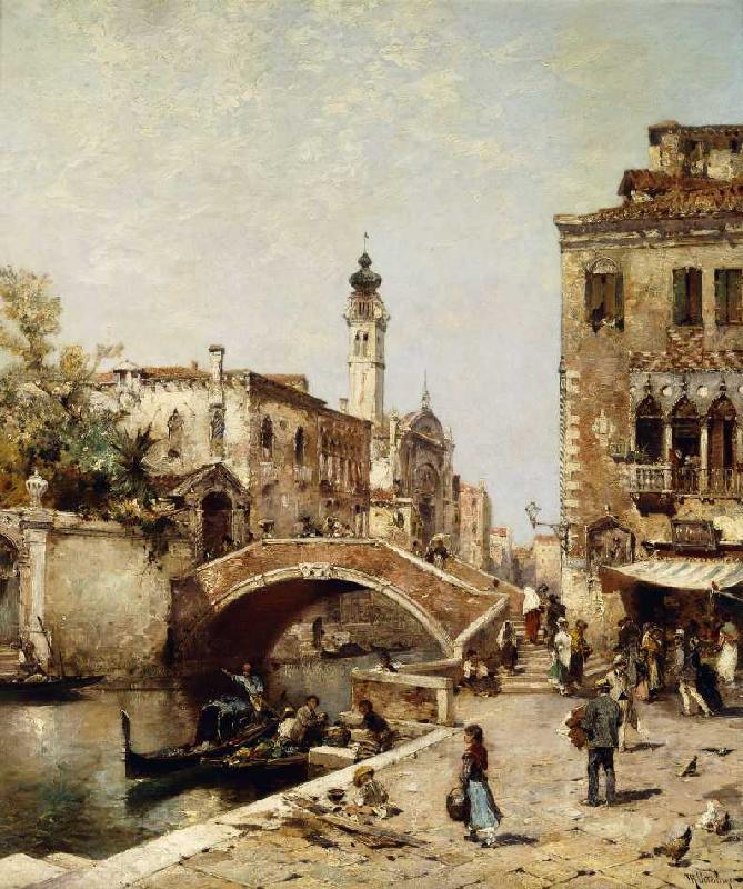 Der Kanal Santa Catarina in Venedig. von Franz Richard Unterberger