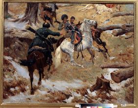 Der Tod des Generalmajors Nikolaj Slepzow im Gefecht in Tschetschenien am 10. Dezember 1851