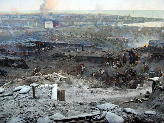 The Siege of Sevastopol Panorama (mixed media) von Franz Roubaud
