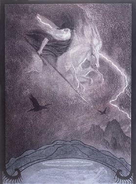 Odin, Illustration zu Der Ring der Niebelungen von Richard Wagner (1813-83), um 1914