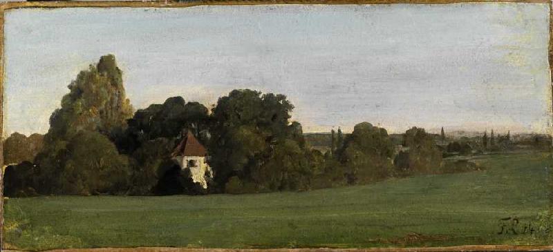 Landschaft mit Kapelle von Franz von Lenbach