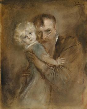 Selbstporträt mit Tochter Marion 1894