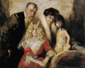 Familienporträt mit Frau und Töchtern 1903