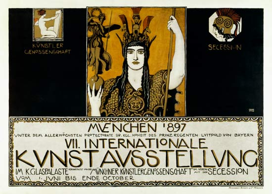 Originalplakat f die VII.Internationale Kunstausstellung von Franz von Stuck