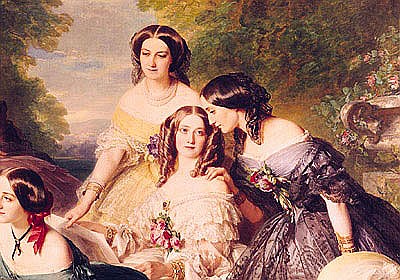 Empress Eugenie (1826-1920) and her Ladies in Waiting, detail of Baronne de Malaret, nee Nathalie de von Franz Xaver Winterhalter