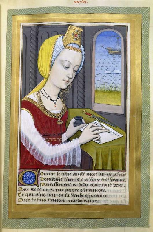 Dido schreibt an Aeneas (von Robinet Testard für Louise von Savoyen) von französisch Handschrift