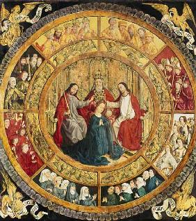 Die Krönung Mariae durch die heilige Dreifaltigkeit um 1457