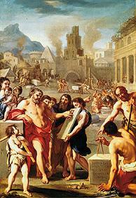 Kain gründet eine Stadt, die er nach seinem Sohne Enoch benennt. von Französischer Maler