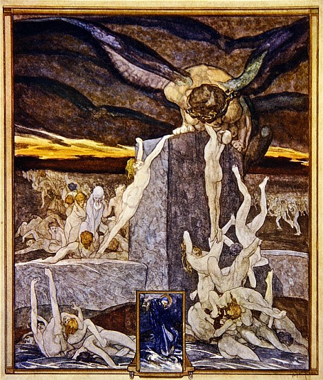 Illustration from Dante''s ''Divine Comedy'', Inferno, Canto XIX von Franz von (Choisy Le Conin) Bayros