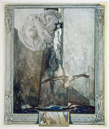 Illustration from Dante''s ''Divine Comedy'', Inferno, Canto IX. 28 von Franz von (Choisy Le Conin) Bayros