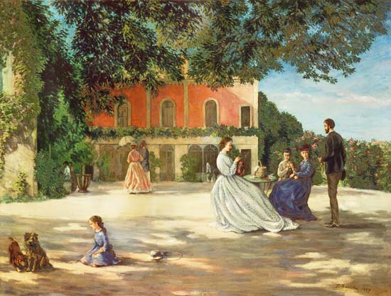 Family Reunion on the Terrace at Meric von Frédéric Bazille