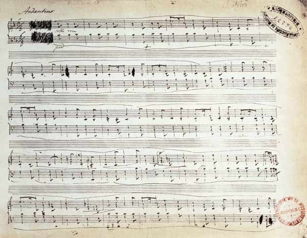 Facsimile of the score of 'Ballade Number 2 in F' von Frederic Chopin
