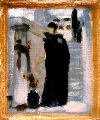 Sketch for 'Electra at the Tomb of Agamemnon', c.1869 (oil on canvas) (see 110468) von Frederic Leighton